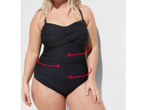 B.P.C kostium jednoczęściowy marszczony czarny 44.