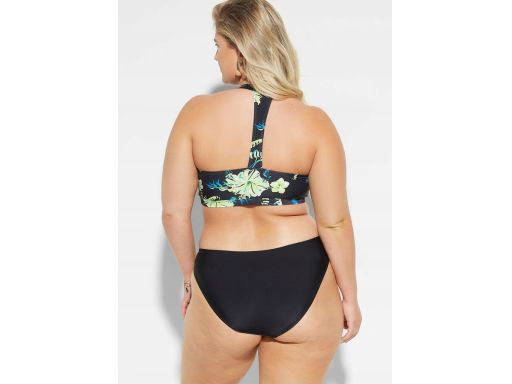 B.P.C czarne bikini biustonosz bustier w kwiaty 50.