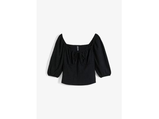 B.P.C krótka bluzka czarna strukturalna 40/42.