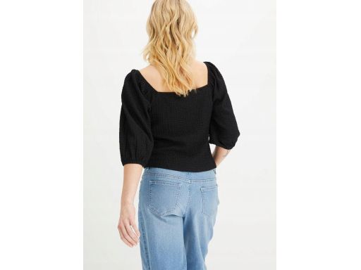 B.P.C krótka bluzka czarna strukturalna 40/42.