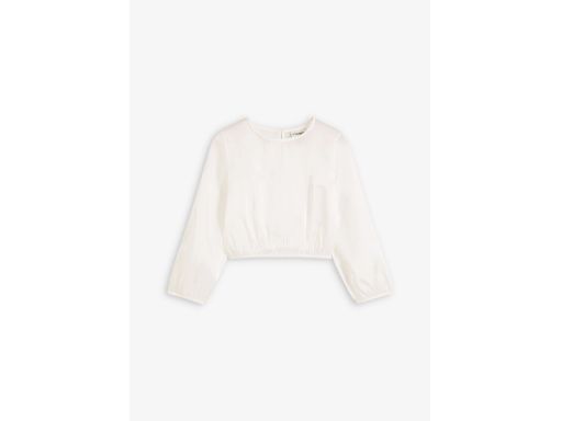 B.P.C damska bluzka krótka w stylu ludowym prześwitujaca biała ^50