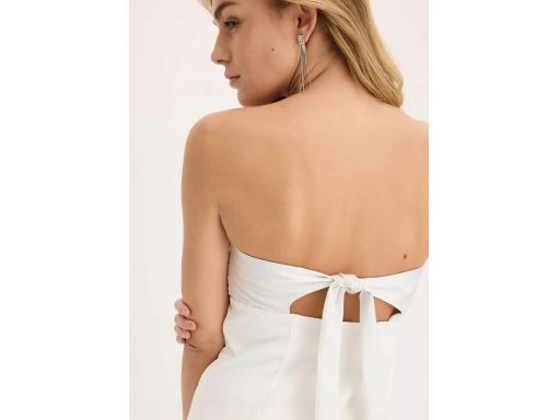 B.P.C sukienka śmietankowa bandeau midi 44.