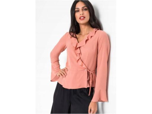 AB4983 bluzka morelowa falbanki r.36