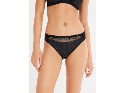 B.P.C majtki figi czarne z połyskującym srebrnym akcentem koronka 52/5