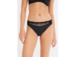 B.P.C majtki figi czarne z połyskującym srebrnym akcentem koronka 52/5