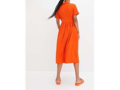 B.P.C sukienka midi z zamkiem w dekolcie i kołnierzykiem 36/38.