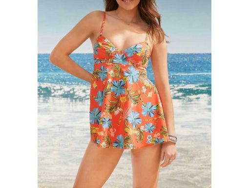B.P.C tankini pomarańczowe w kwiaty długie r.42(80F)