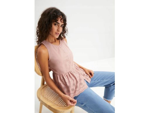 B.P.C bluzka brudny róż z ażurowym haftem 46.
