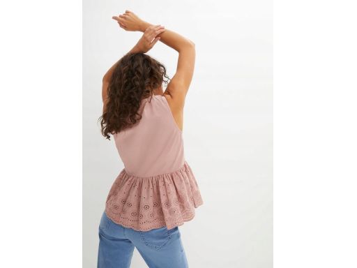 B.P.C bluzka brudny róż z ażurowym haftem 46.