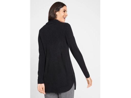 B.P.C czarny sweter ze stójką zaokrąglony dół ^44/46