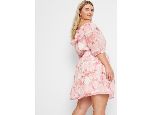 B.P.C szyfonowa sukienka carmen we wzory ^42