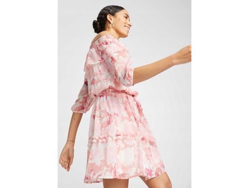 B.P.C szyfonowa sukienka carmen we wzory ^42