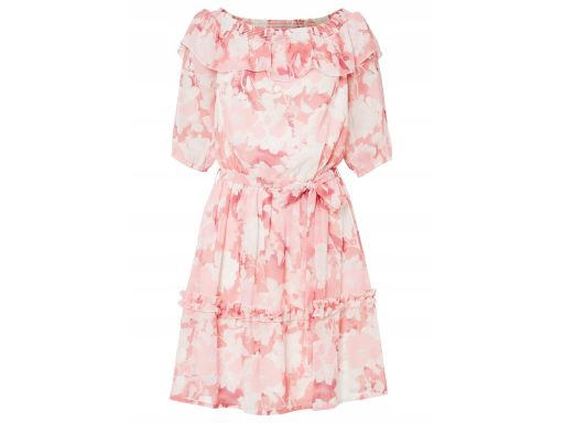 B.P.C szyfonowa sukienka carmen we wzory ^42