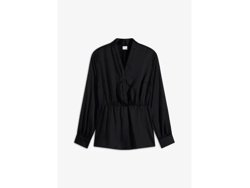 B.P.C bluzka satynowa tunika czarna odcinana w pasie r.44