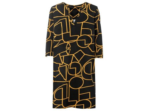 B.P.C sukienka czarna w żółte wzory prosta r.36
