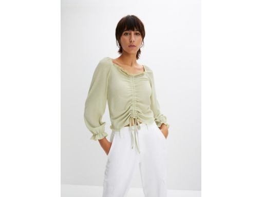 B.P.C bluzka pistacjowa z marszczeniami r.40/42