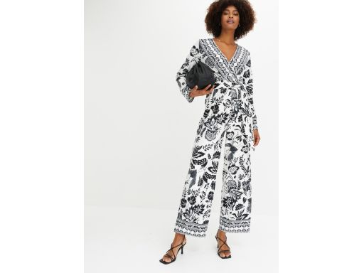 B.P.C kombinezon biały w czarne wzory 36/38.