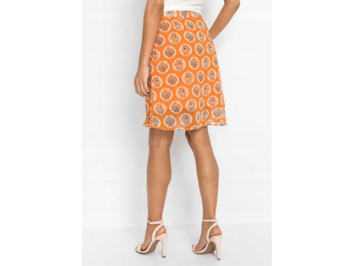 B.P.C spódnica szyfonowa pomarańczowa we wzory 40.
