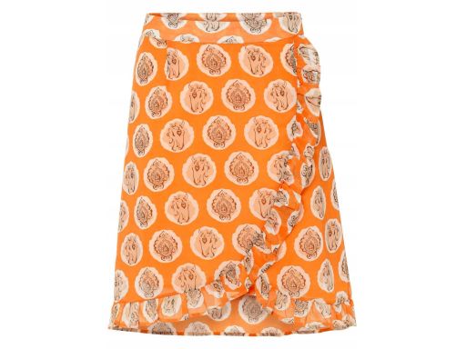 B.P.C spódnica szyfonowa pomarańczowa we wzory 40.