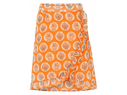 B.P.C spódnica szyfonowa pomarańczowa we wzory 40.