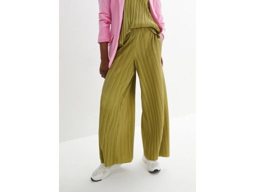 B.P.C spodnie oliwkowe strukturalne palazzo 44/46.