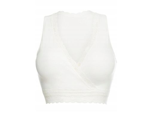 B.P.C biustonosz bustier do karmienia miękki ecru z koronką 48/50.