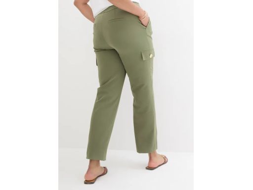 B.P.C spodnie bojówki oliwkowe z ozdobną klamrą 52.
