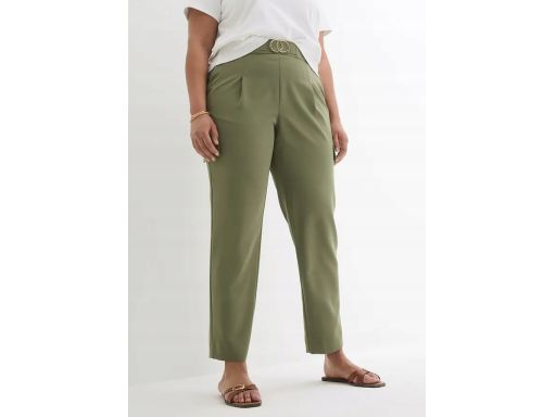 B.P.C spodnie bojówki oliwkowe z ozdobną klamrą 52.