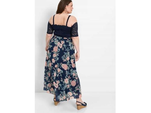 B.P.C sukienka szyfonowa z koronką odkryte ramiona 42.