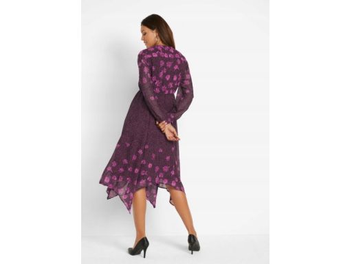 B.P.C asymetryczna sukienka szyfonowa kwiaty r.36