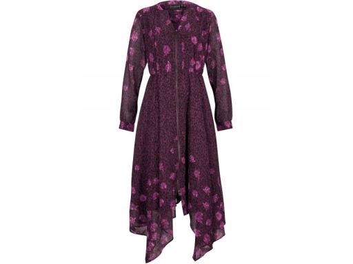 B.P.C asymetryczna sukienka szyfonowa kwiaty r.36