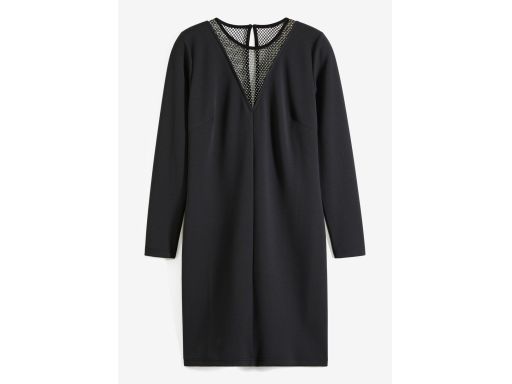 B.P.C sukienka stylowa czarna ołówkowa z cekinami w dekolcie ^36/38