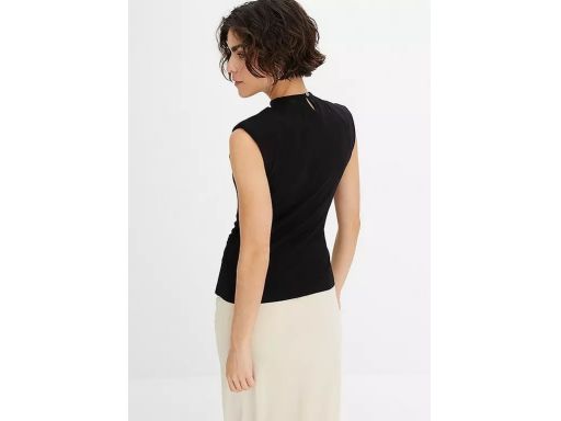 B.P.C. Bluzka top czarna z marszczeniem ^36/38