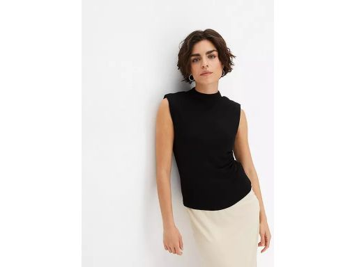 B.P.C. Bluzka top czarna z marszczeniem ^36/38