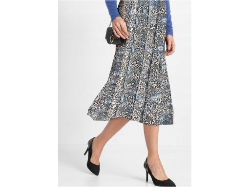 B.P.C sukienka z efektem 2w1 granatowa ze wzorami midi 36/38.