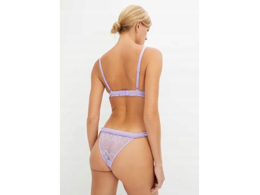 B.P.C biustonosz usztywniany bez fiszbin koronkowy fioletowy r.90A