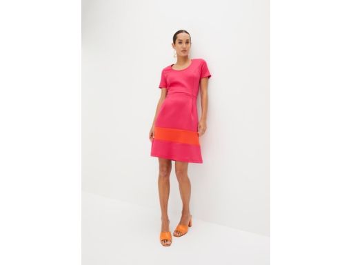 B.P.C sukienka efektowna różowo-pomarańczowa r.40/42