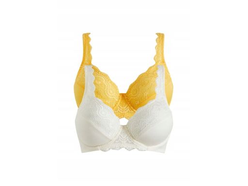 B.P.C 2-pak biustonosz miękki na fiszbinie z koronką 80B.