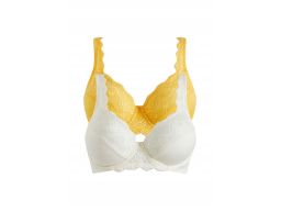 B.P.C 2-pak biustonosz miękki na fiszbinie z koronką 80B.