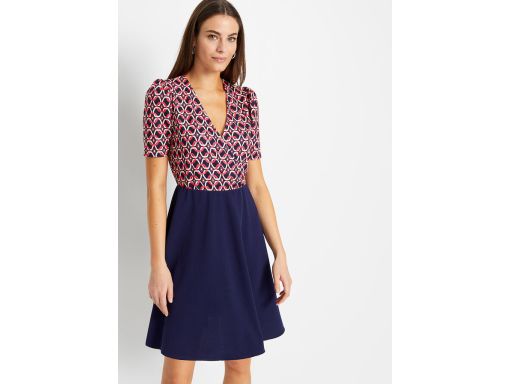 B.P.C sukienka granatowa nadruk r.52/54