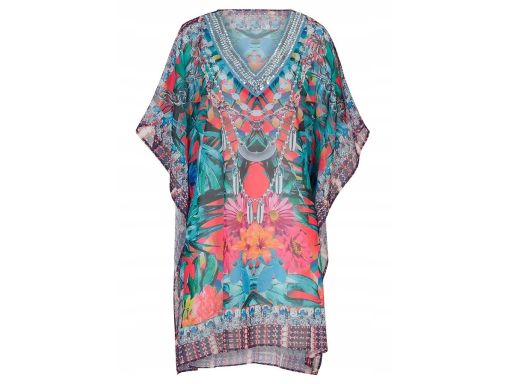 B.P.C ekskluzywna tunika plażowa z nadrukiem i cekinami 40/42.