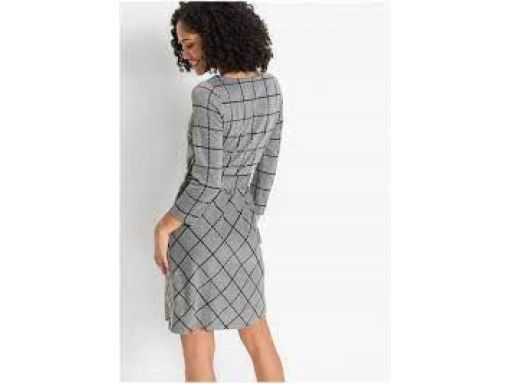 B.P.C sukienka szara w kratę z paskiem ^36/38