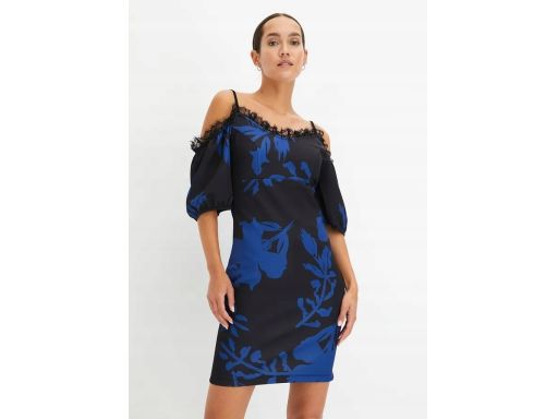 B.P.C sukienka ołówkowa na ramiączka z koronką i rękawkami ^40/42