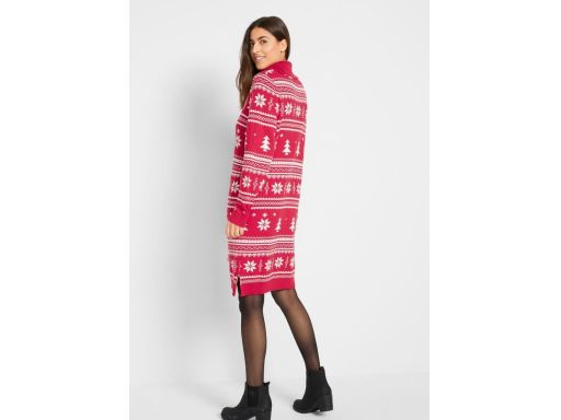 B.P.C sukienka dzianinowa świąteczna 3D z golfem r.40/42