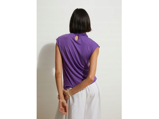 B.P.C fioletowy top ze stójką i marszczeniami ^36/38