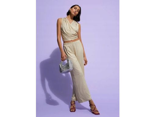 B.P.C krótki top z marszczeniem złoty ^36/38