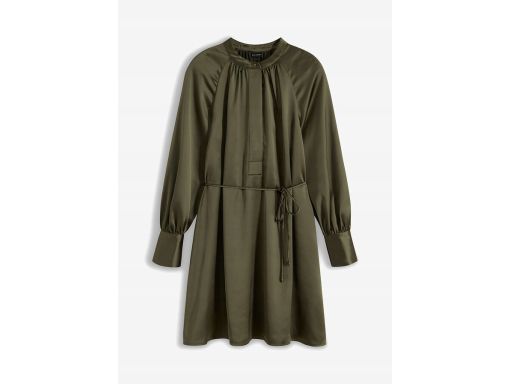 B.P.C sukienka satynowa khaki z wiązaniem r.44