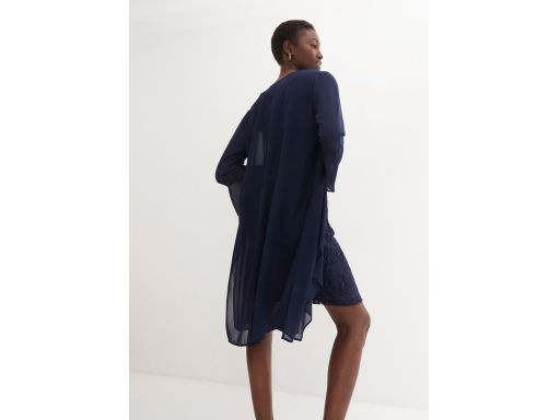 B.P.C sukienka 2w1 granatowa koronkowa z szyfonowym wdziankiem 44.