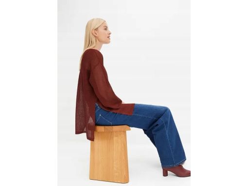 B.P.C sweter bordowy cienki prześwitujący r.36/38