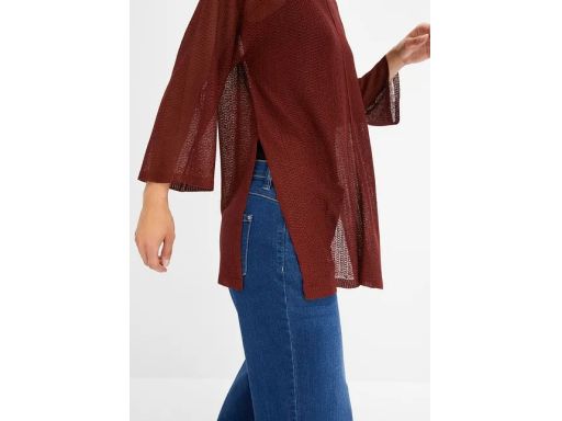 B.P.C sweter bordowy cienki prześwitujący r.36/38